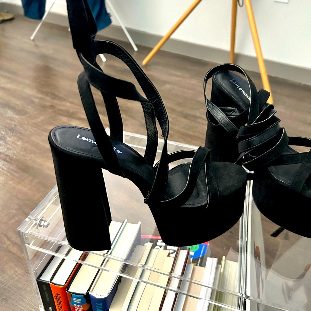 Strappy platform heels